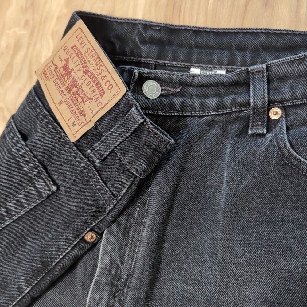 Vintage Levis 550 Black Denim Jeans Made In USA Black 36x31" Relaxed Tapered Fit